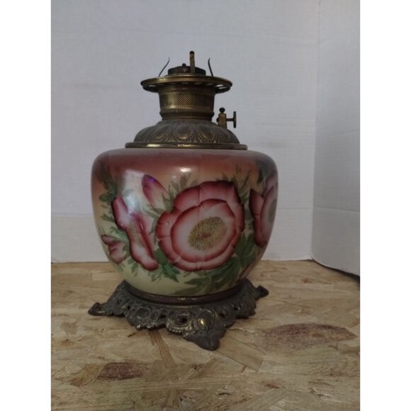 Antique Gone with the Wind Hurricane Oil Lamp Base - Picture 1 of 4